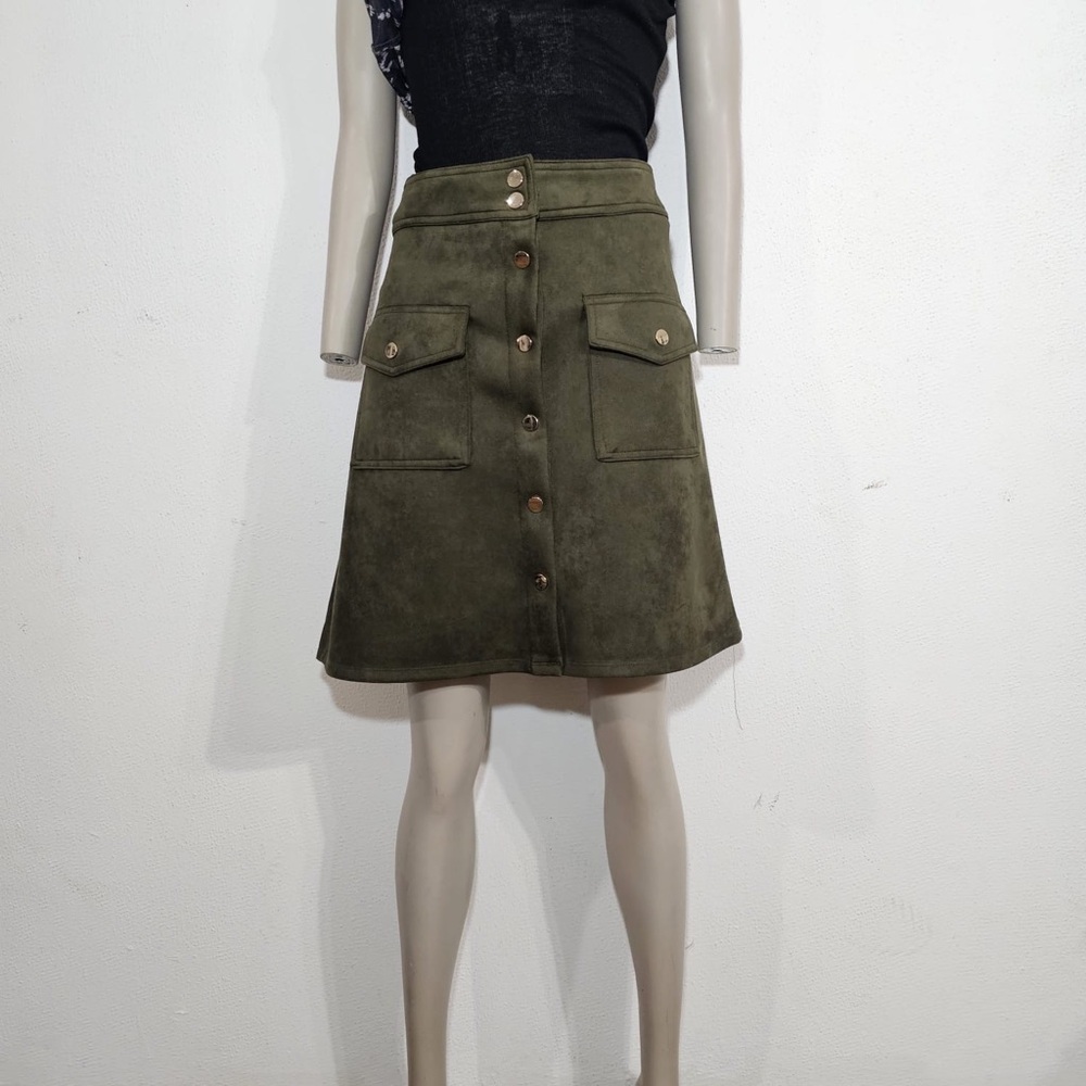 Philosophy Republic Clothing Women's Faux Suede Brown Casual Short Skirt SIZE 10